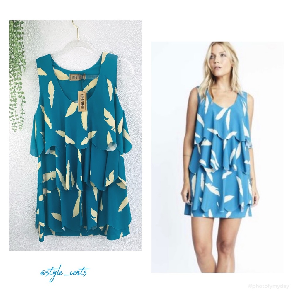 Karen Zambos Scallop Feather Dress